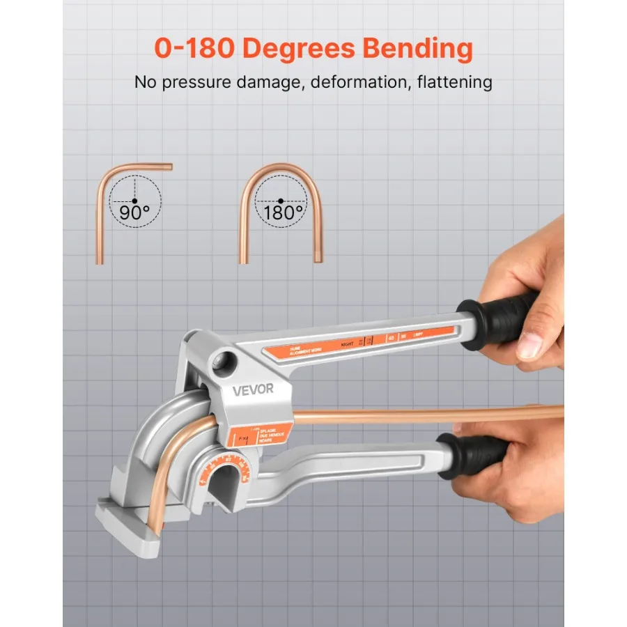 3 in 1 Lever Pipe Tube Bender for 1 4 3 8 1 2 O.D. 0180° Bending