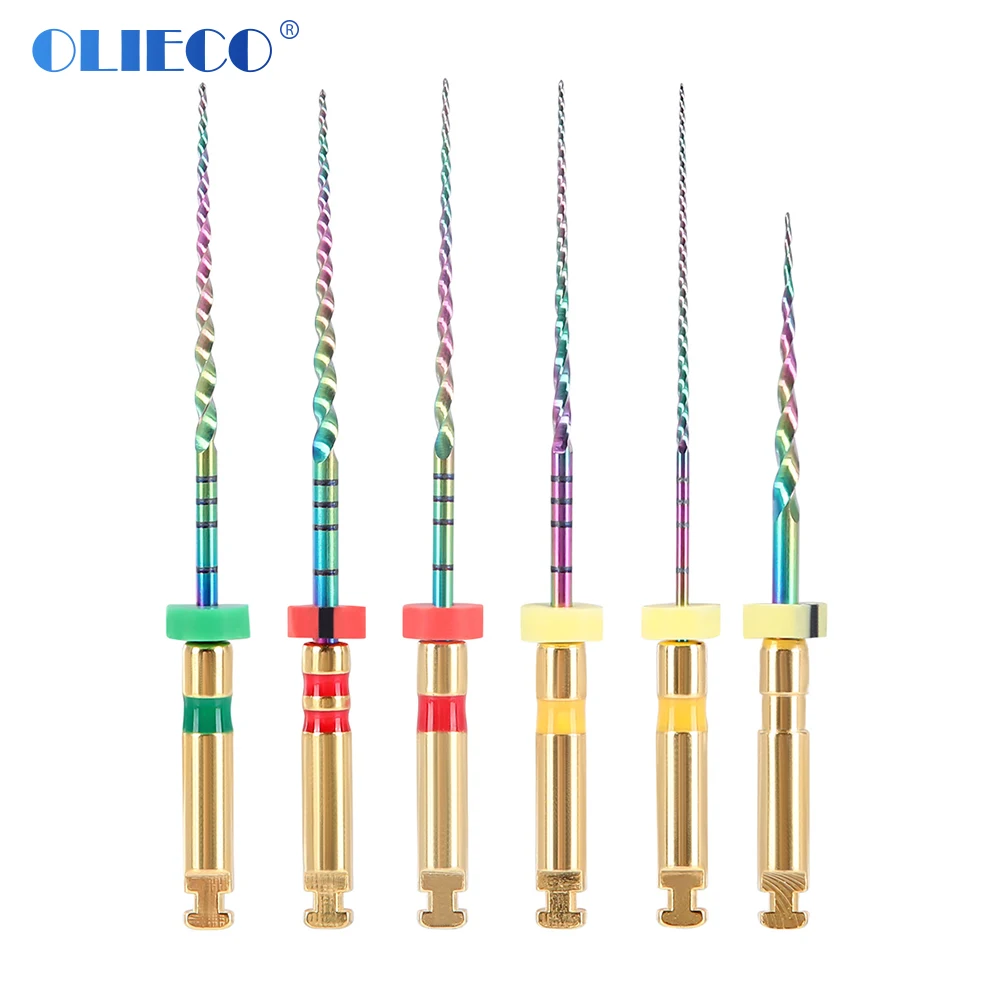 6pcs/box Dental Rotary M3 Rainbow Files Thermal Activation Accessories Endodontic For Root Canal Files Cleaning Dentist Use