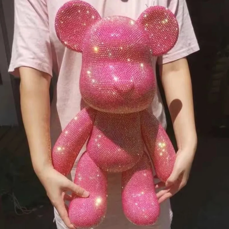 Rhinestone kryształowy niedźwiedź rysunek DIY biżuteria haft krzyżykowy figurka niedźwiedzia lalka brokatowa aplikacja zabawka dekoracja akcesoria na biurko