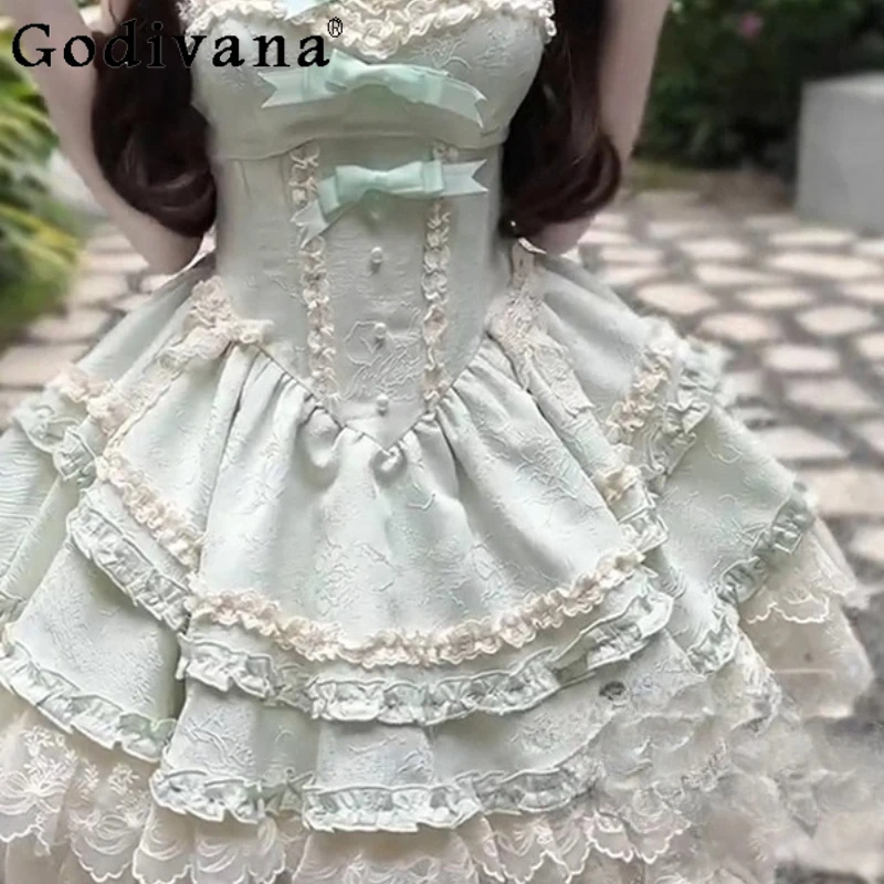 

Вечернее платье Лолиты в балетном стиле для женщин, элегантное повседневное нежное платье JSK на день рождения, женское летнее милое платье Лолиты для церемонии