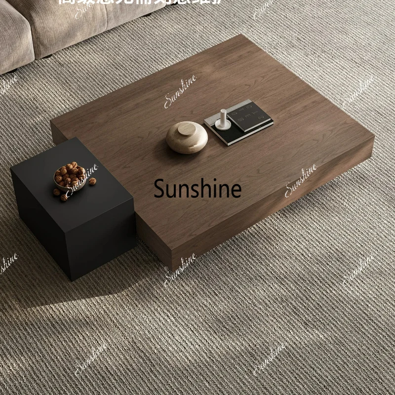 High-end living room Italian minimalist, suspended square Chinese antique combination coffee table