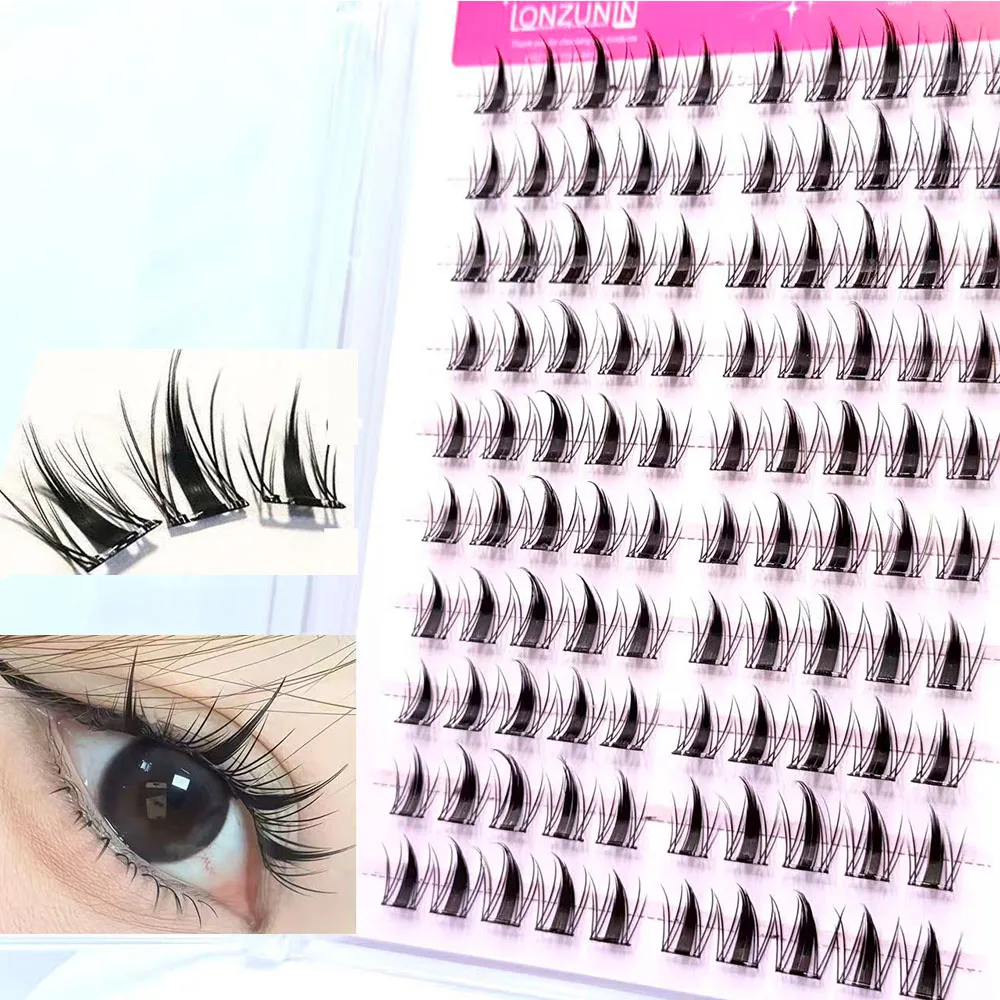 LONZUNIN Bestseller Individuelle Cluster-Wimpern mit Segmentierter Krümmung Ohne Klebstoff