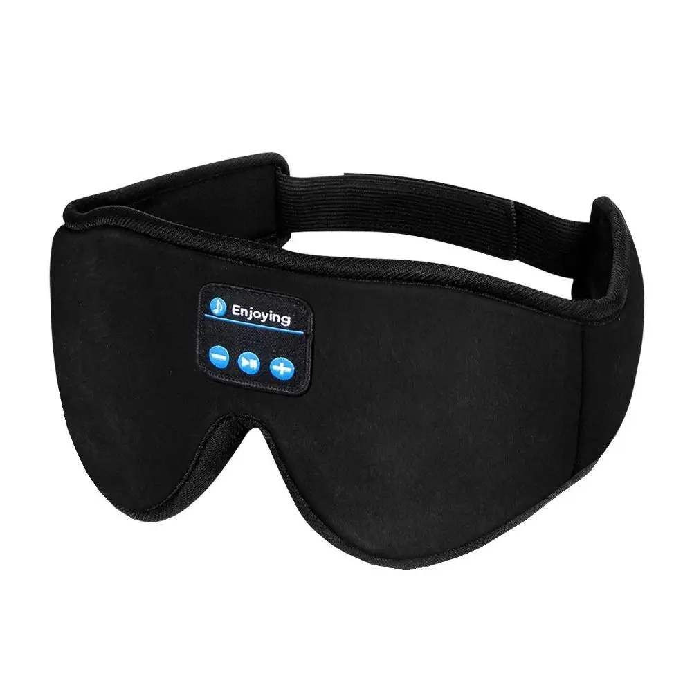 Stereo Wireless 3D Eye Mask Bluetooth 5.0 with Built-in HD Speaker Fleece Headband Super Soft Sleeping Headband