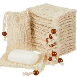 40 Pack Exfoliating Soap Bag Natural Soap Saver Pouch Bag for Shower Wholesale Bath Soap Bags with Drawstring Bubble Foam Pocket