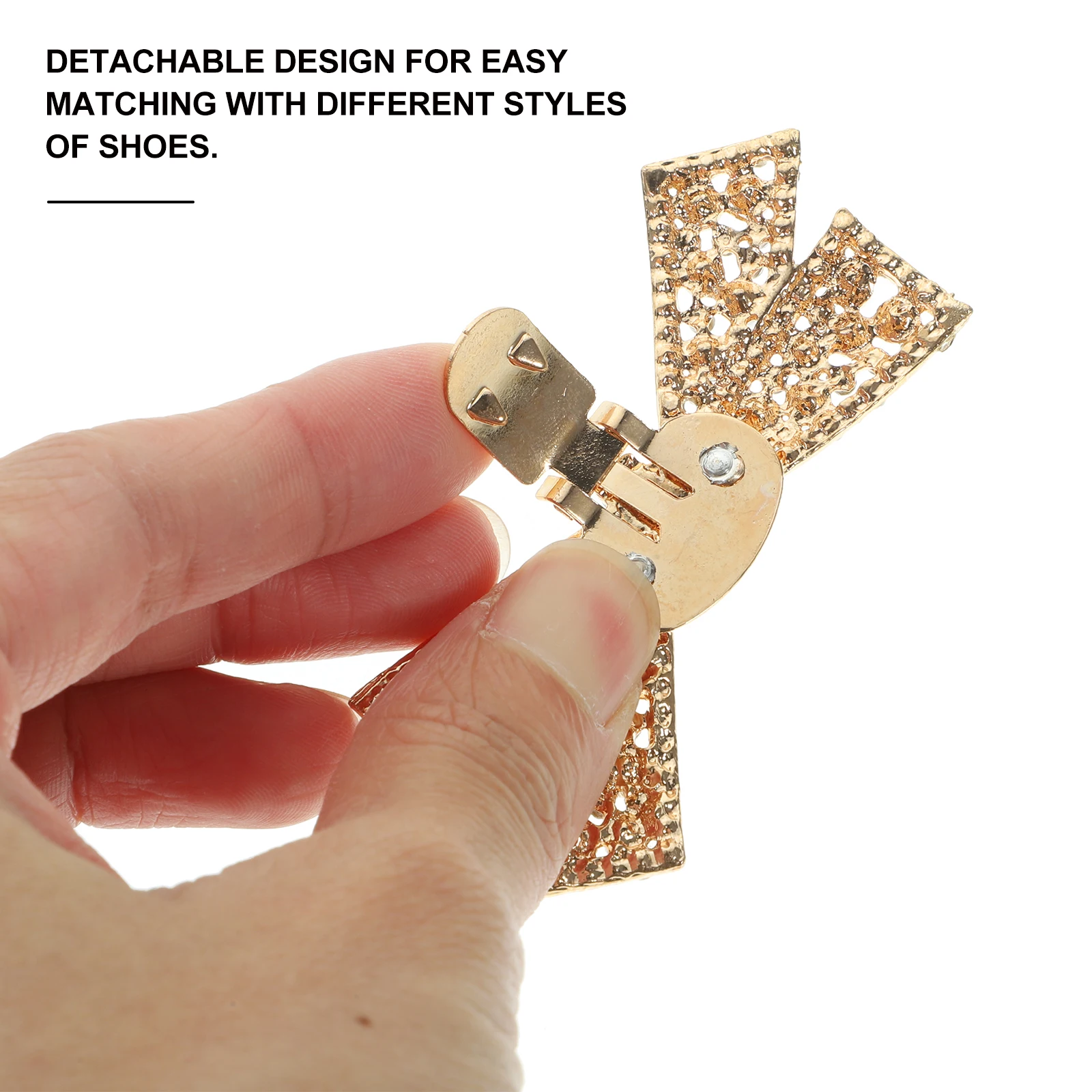 

2pcs Elegant Bow Shoe Clips Bridal Wedding High Heel Embellishments Reusable Shoe Buckle Applique For Pumps Sandals Boots Party