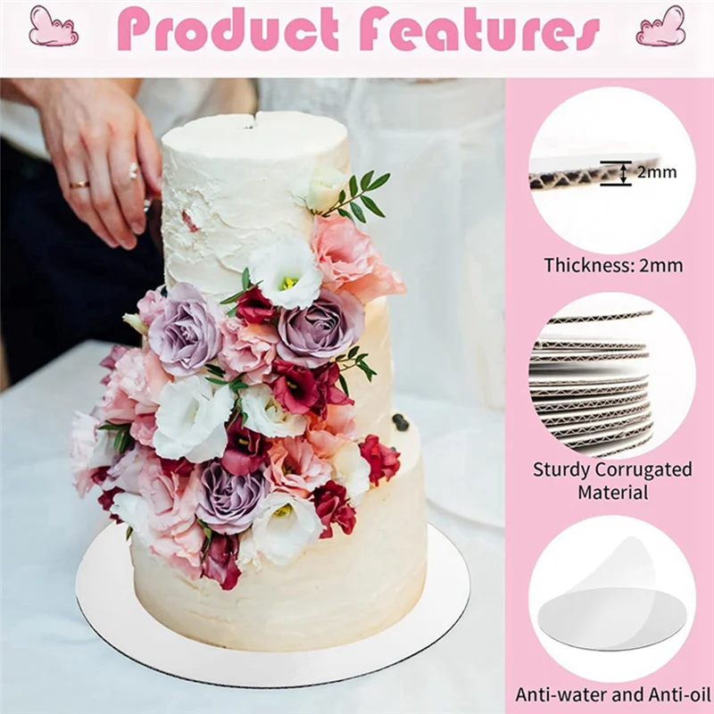 Hot Sale-20 Pcs Cake Boards, Cake Boards,Cardboard Cake Rounds Cake Base, Waterproof And Oil-Proof Cake Boards For Cake DIY