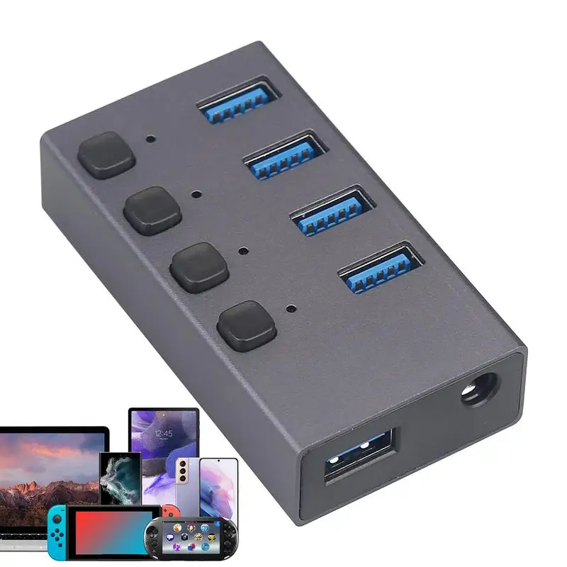 4-Port Laptop USB Hub Portable Computer Docking Stations & USB Hubs Speed Data Pivot Charging adapter for laptop computer