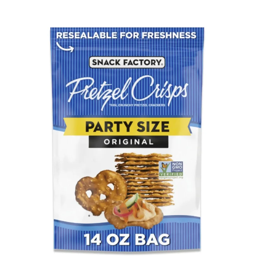 

Snack Factory Original Pretzel Crisps NonGMO 14 oz Party Size Bag