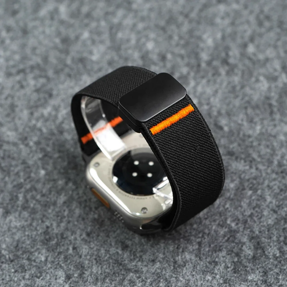 Bracelet magnétique en Nylon pour Apple Watch série 11 10 9 8 SE3 46mm 45mm 41mm 38 42 44 40mm, Bracelet de montre pour Iwatch Ultra 2 3 49mm