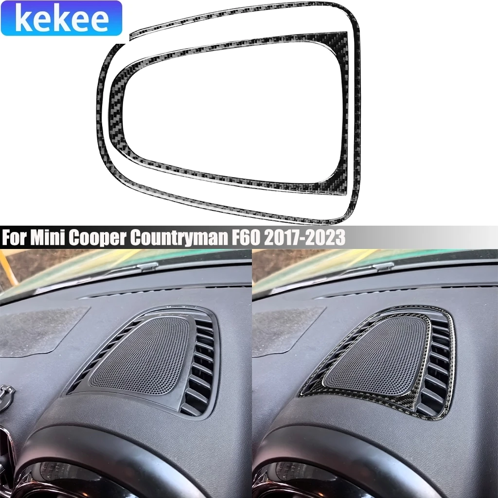 

For Mini Cooper Countryman F60 2017-2023 Carbon Fiber Dashboard Speaker Horn Interior Car Accessories Cover Sticker Auto Trim