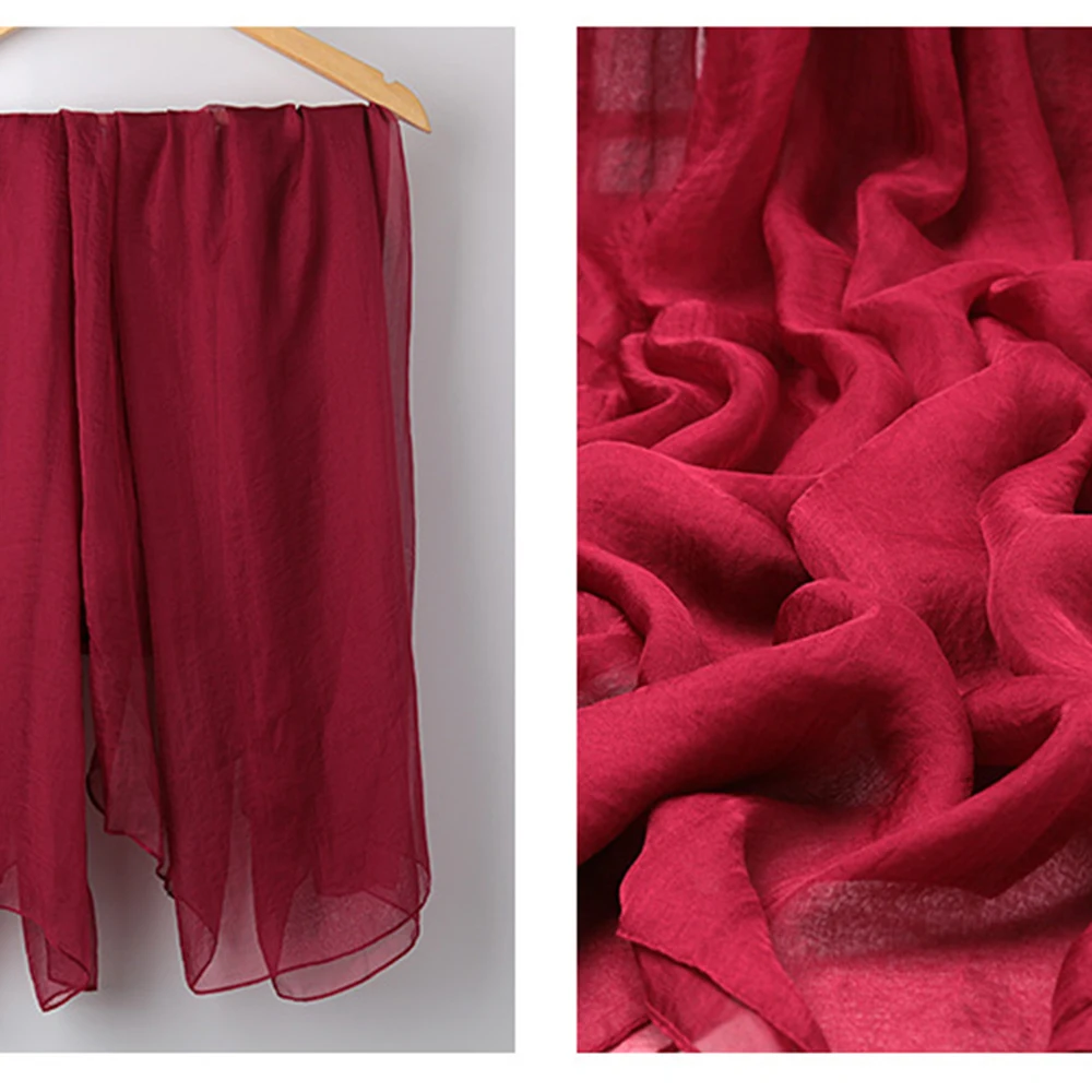 オーガンザ-女性のためのシルクシフォンスカーフ,長くて柔らかい,結婚式のためのスカーフ
