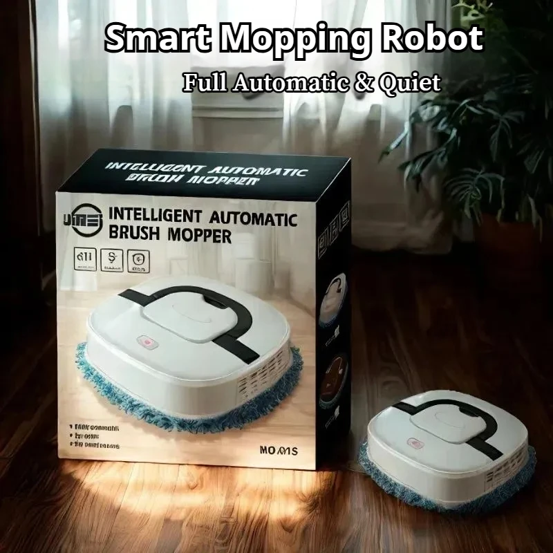 Smart Mopping Robot with Automatic Spray & Humidifying,USB Rechargeable,Quiet Operation, Anti-Collision, for Home Floor Cleaning
