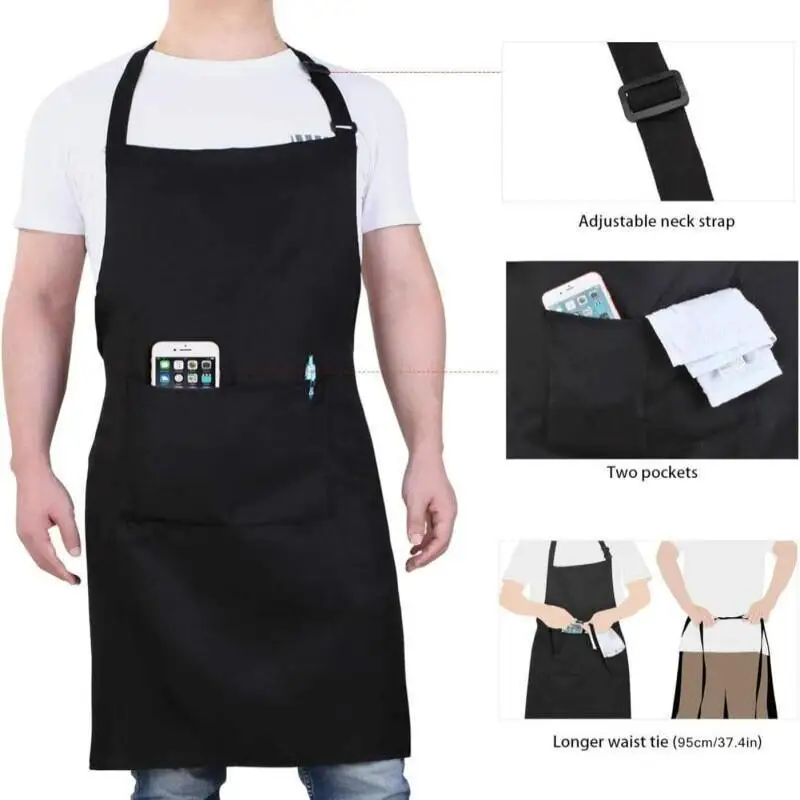 Perfessional Kitchen Apron Women Waterproof Grill Apron With Pockets Waiter Cooking Apron for Men Chef Work Apron Cleaning Tools