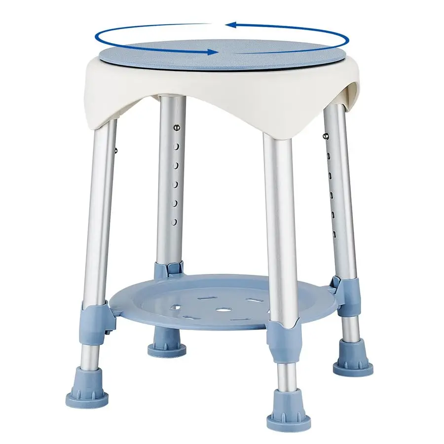 Stool Chair for Inside Shower, Upgrade Small Corner Plastic Stool for Seniors Adult, 360 Swivel Shower Seat Stool for Bathroom,