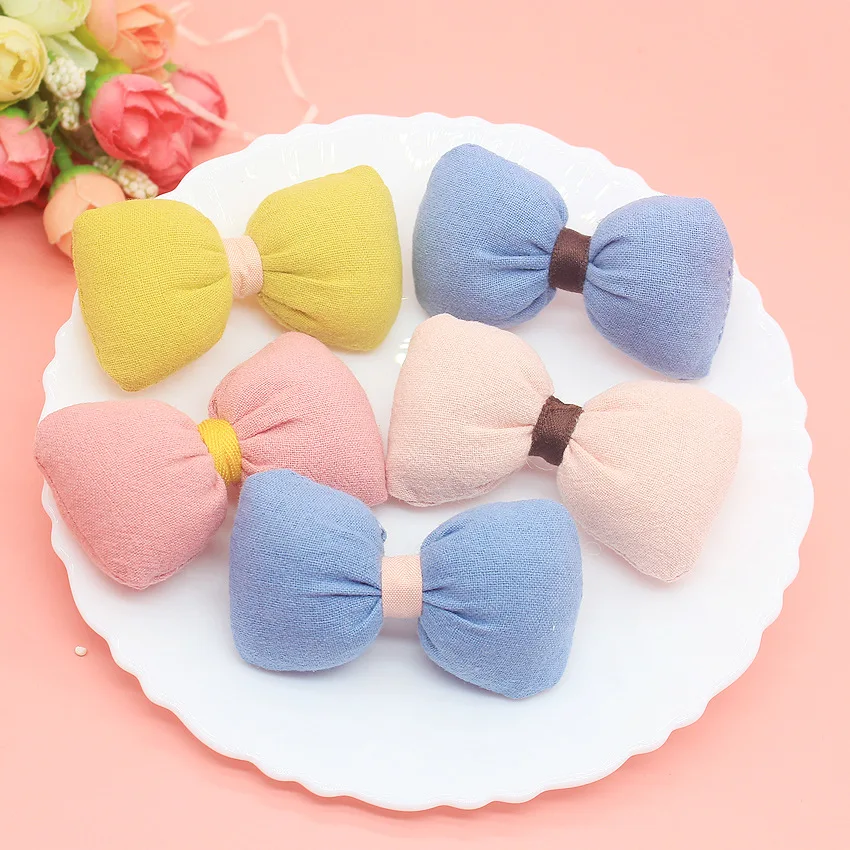 Colorful Bow Padded Patches, Appliques for Clothes, Sewing Supplies, DIY Hair Decoration, 4*7cm, 10 PCs/Lot