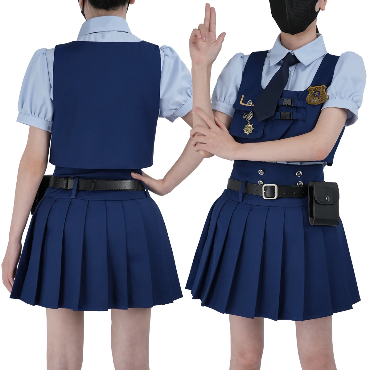 

HOLOUN Зоопарк фильм Джудит Хоппс косплей костюм синий жилет рубашка юбка Хэллоуин Рождество анимация конвенция повседневная одежда для взрослых