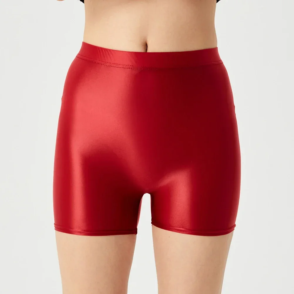 Pantalones cortos brillantes para mujer, Shorts femeninos de secado rápido, alta elasticidad, transpirabilidad, gimnasio, correr, entrenamiento,