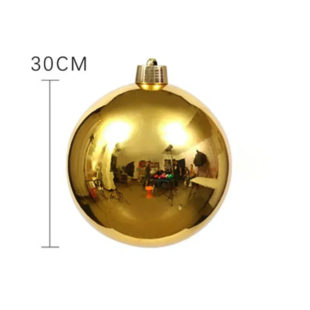 Big 20/25/30cm Gold Ornaments Christmas Balls Light Decorations Decor Spheres Giant Silver Tree Ceiling Large Red Wedding