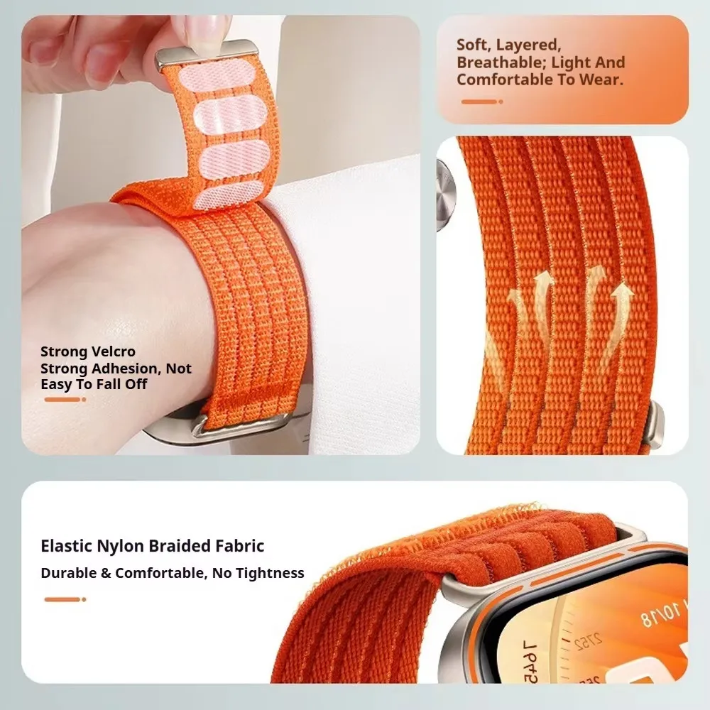 Nylon-Schlaufe für Xiaomi Smart Mi Band 8/9/10 Pro Armband-Zubehör Sport Atmungsaktives Ersatzarmband Redmi Watch 6 5 4 Armband – Detail 2