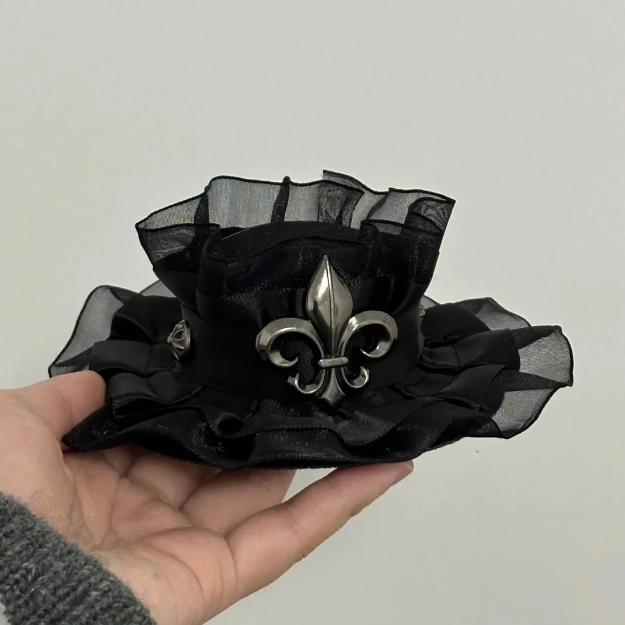 ผู้หญิงสาวญี่ปุ่น Harajuku Black Gothic Lolita ลูกไม้ขนาดเล็กหมวกหมวก Headdress คอสเพลย์ปาร์ตี้อุปกรณ์เสริมผม Hairpin