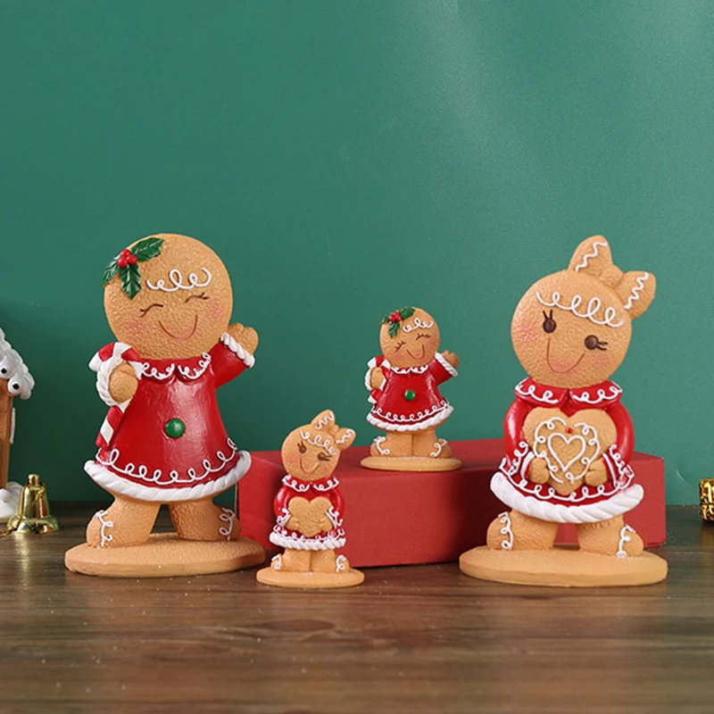 Natale Cartoon Gingerbread Man paesaggio ornamento decorazione della finestra di natale artigianato in resina ornamenti regali di festa per bambini