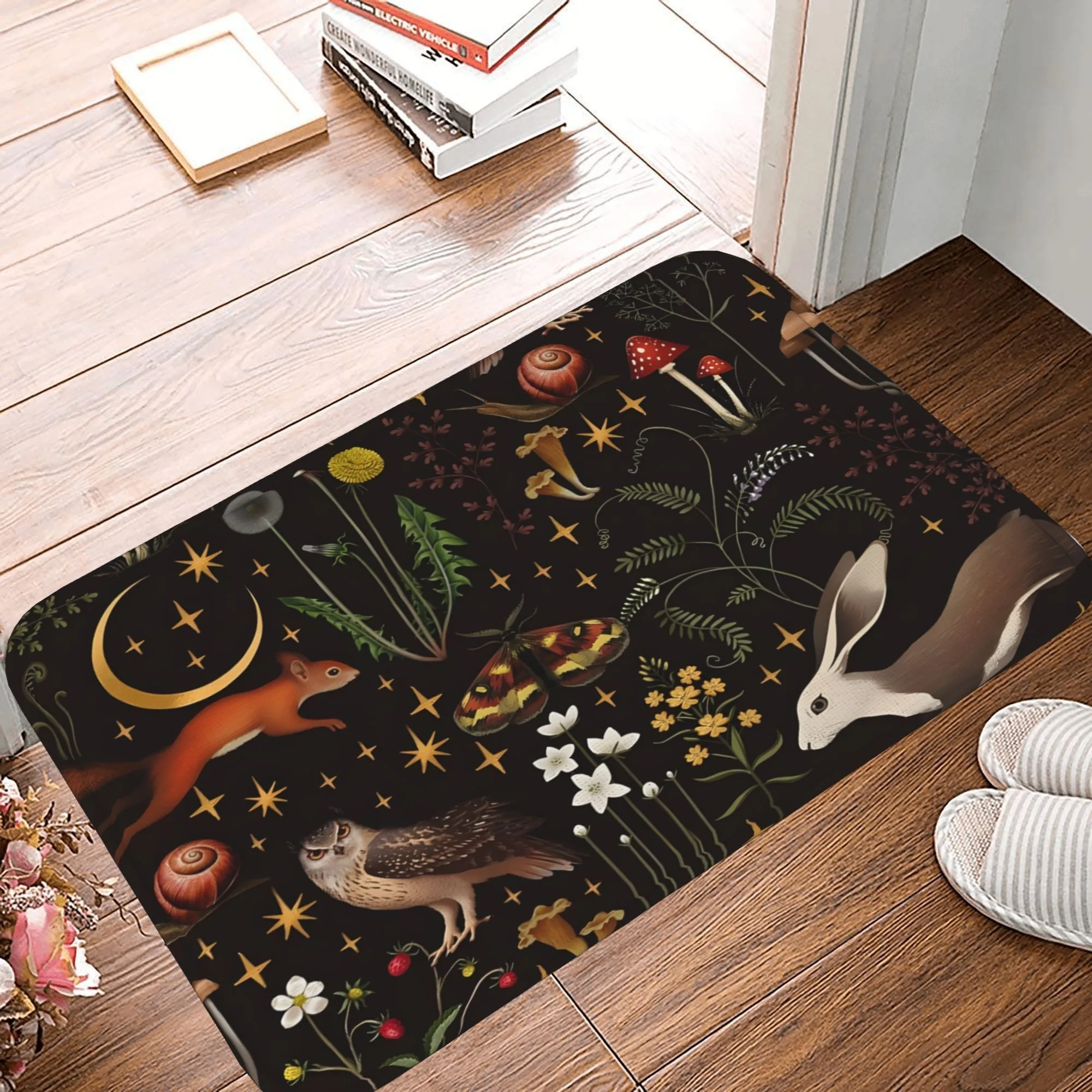 

1PC Forest fairy-tale Kitchen Rug Non-Slip Door Mat Pop design Bathroom Rug Bath Mat Carpet for Home Sink Laundry Decoreeree