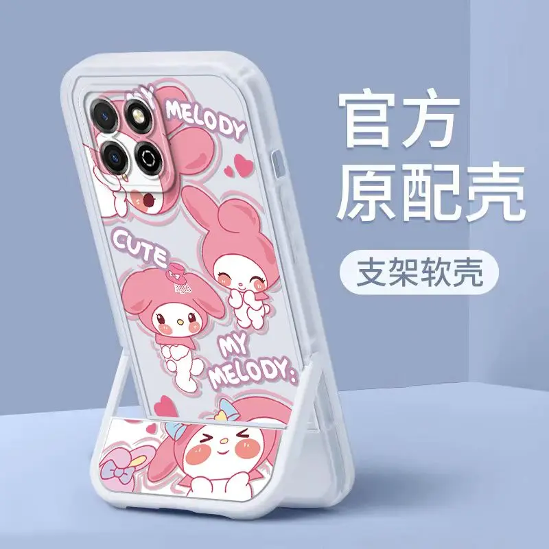 Aoger Sanrio Cinnamoroll kuromi invisible bracket soft shell Phone Case for iPhone 14 12 13 11 Pro Max 7 Funda Liquid Cover