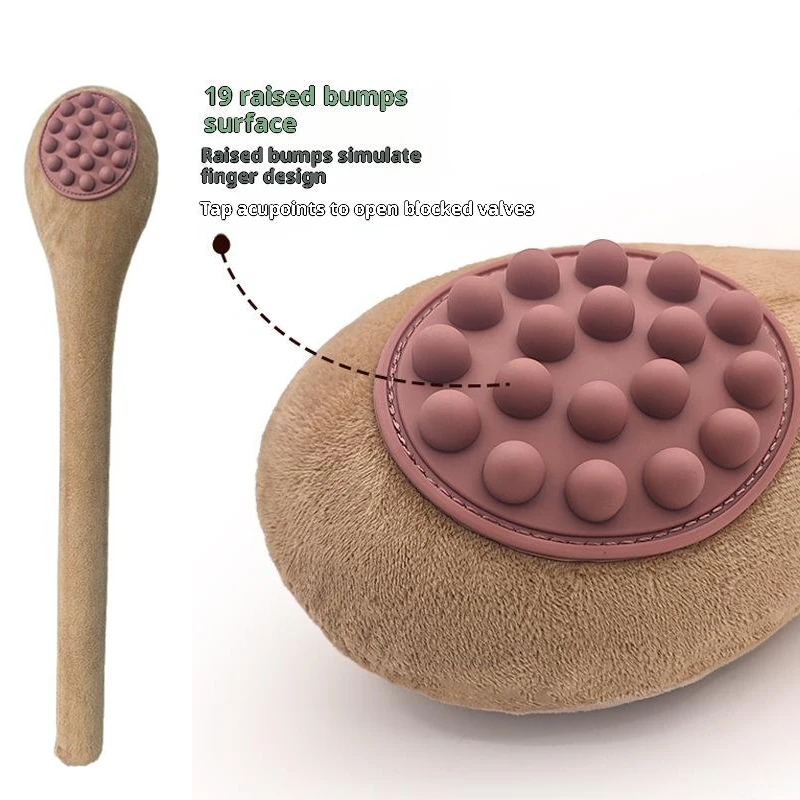 1Pcs Extended Back Pounding Bump Massage Hammer Meridian Beat Stick Device Health Hammer Multi-functional Soft Elasticity