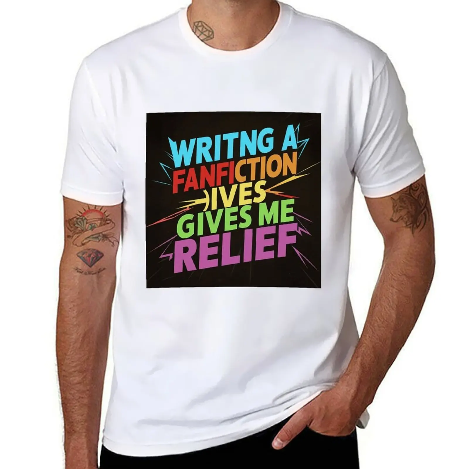 Fiction Bliss-Writing fiction apporte-moi relief T-Shirt drôle t-shirts coton T-Shirt hommes 100% coton marque de luxe T-Shirt
