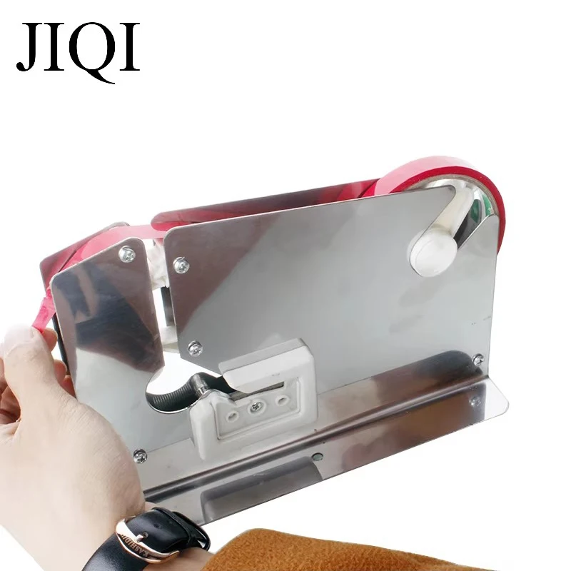 Stainless Steel Tape Cutter Dispenser Supermarket Plastic Bag Taping Sealing Machine Food Packing Sealer Fruit Stapler Packer