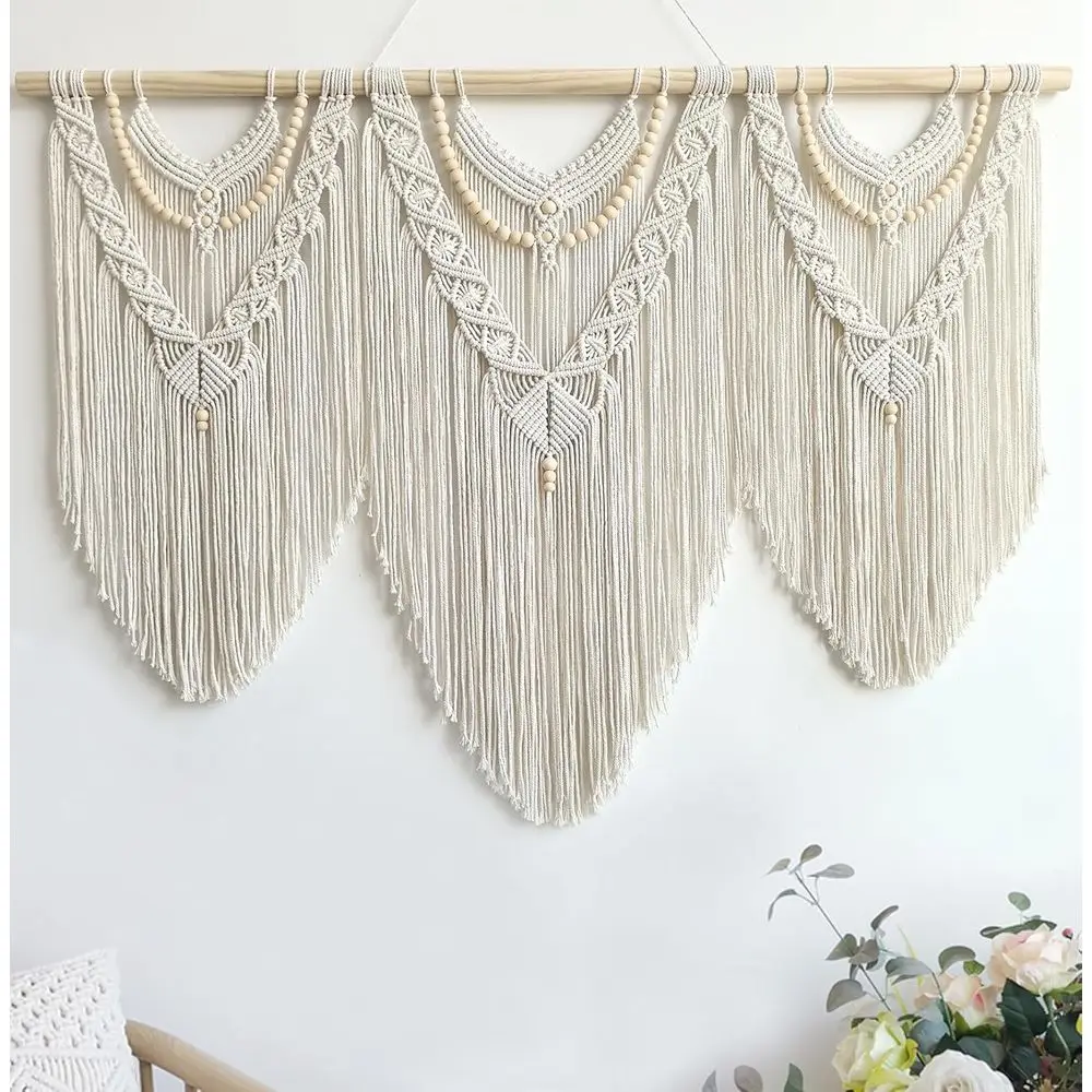 

Ace Wall Hanging Large- Boho Wall Decor- large wall art- Wall Decor Living Room- e Tapestry Boho Decor or Bedroom (Beige-V)