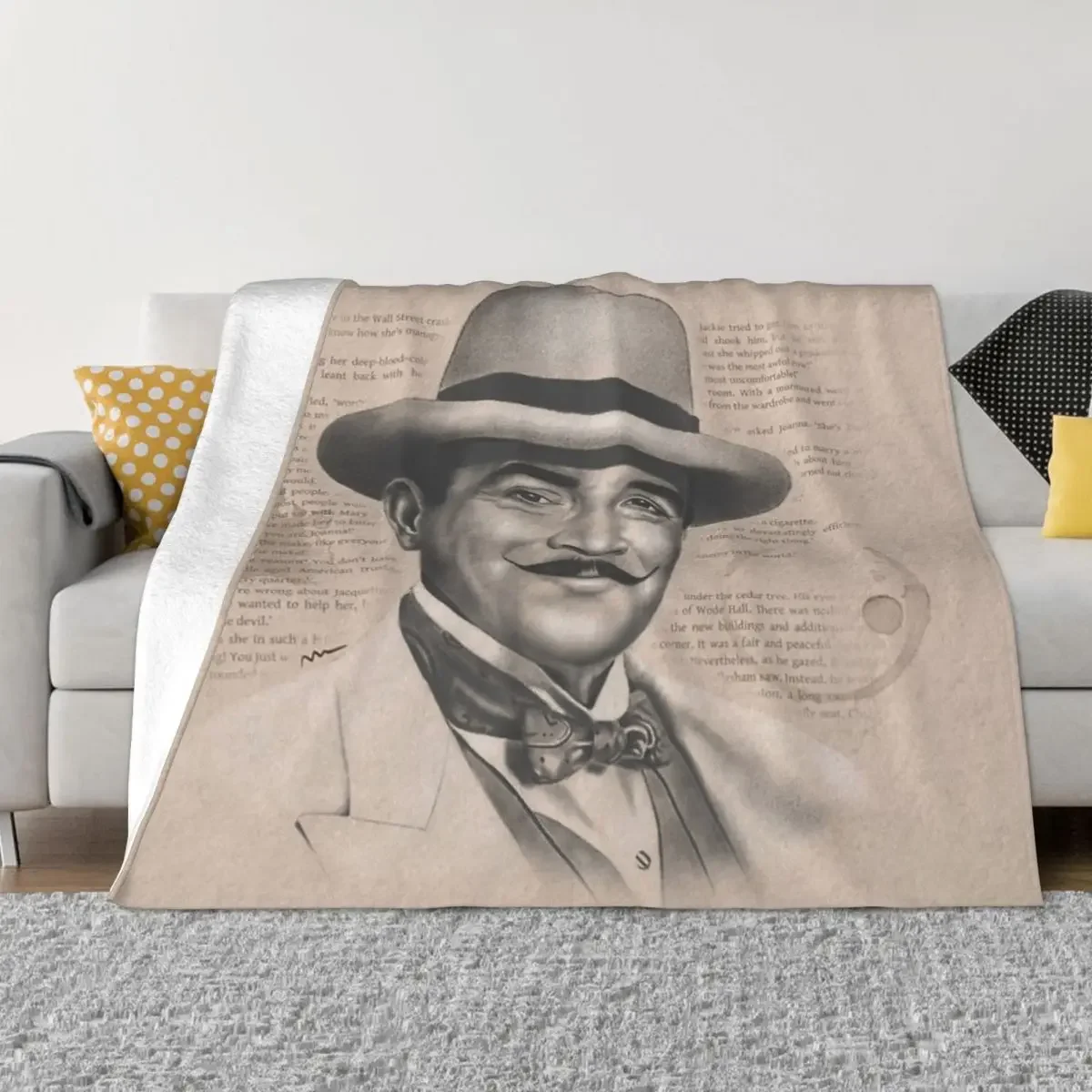 

Плюшевые одеяла и одеяла herработу Пуаро, индивидуальное одеяло, персонализированное одеяло, одеяла для кровати