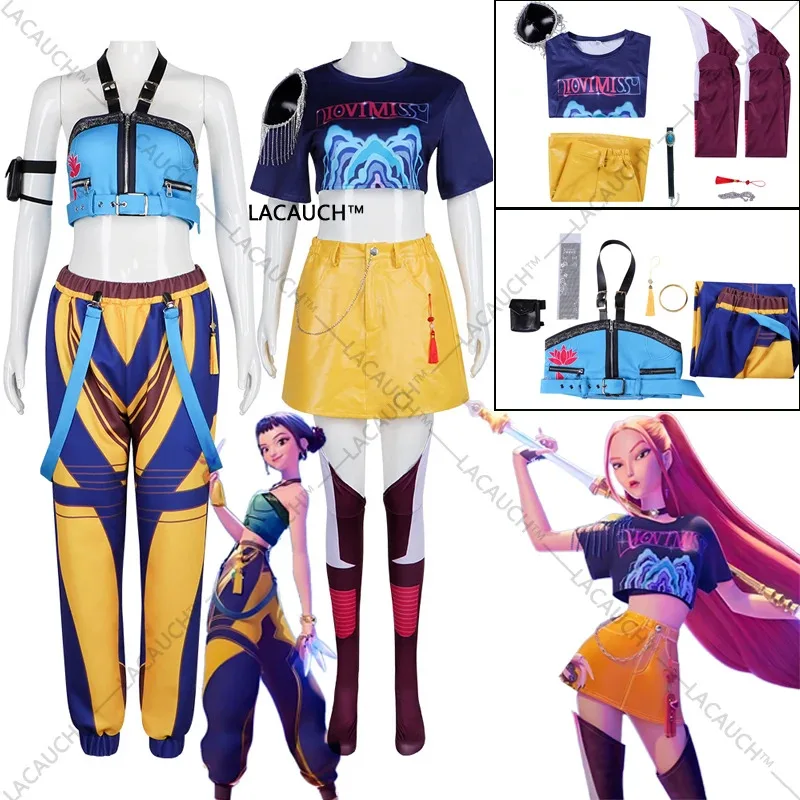 حار أنيمي KPop شيطان الصيادين رومي ميرا زوي تأثيري حلي شعر مستعار فتاة مجموعة البدلة النساء هالوين حفلة لعب الأدوار 5;c,8'z,6.k; #2