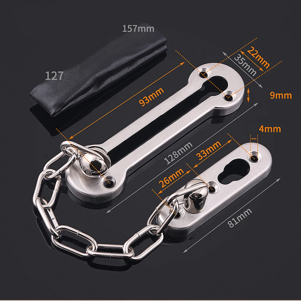 

Anti-theft Chain Door Lock Heavy Duty Cabinet Latch Stainless Steel Security Safety