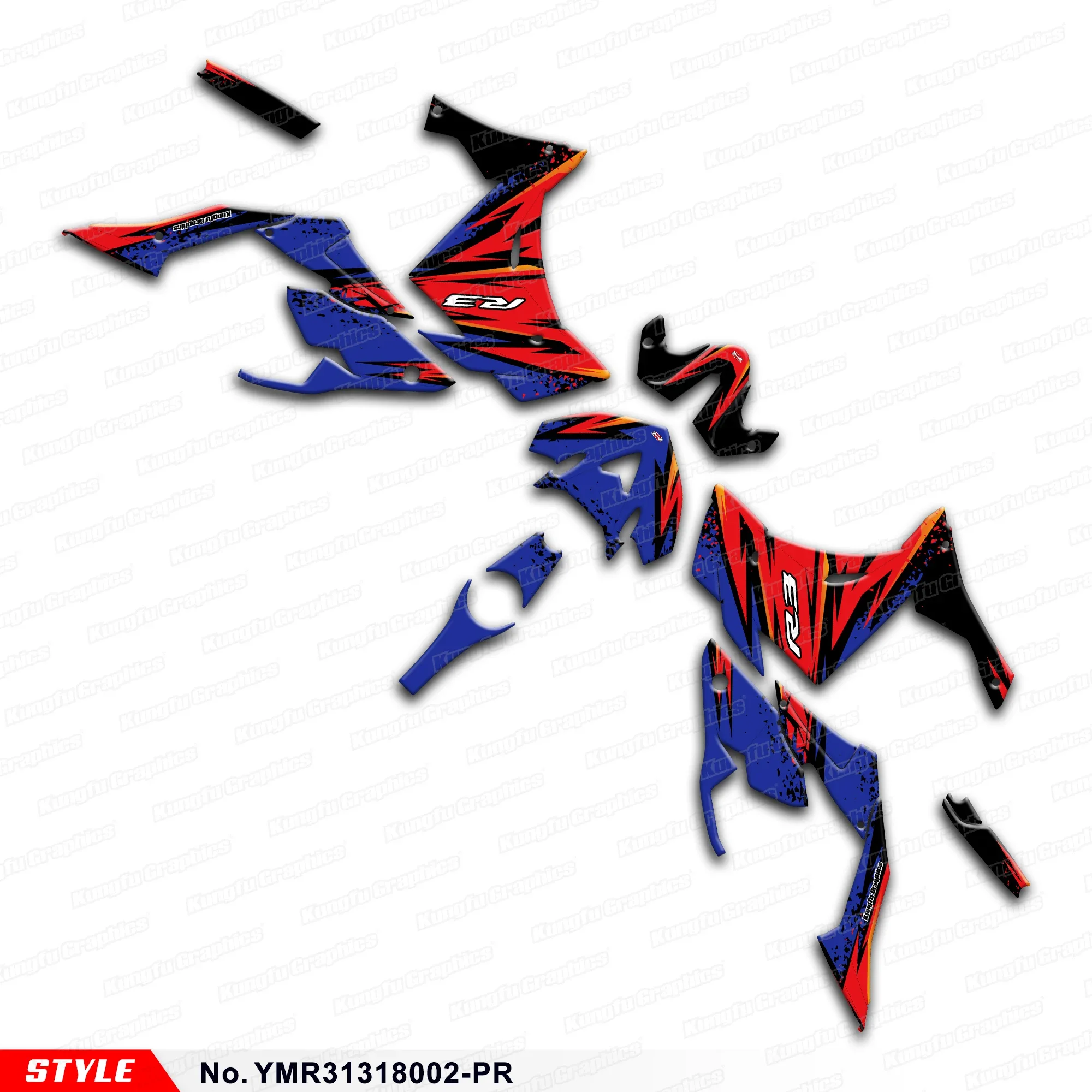 

Комплект графических наклеек JY RACING для Yamaha YZF-R3 2013 2014 2015 2016 2017 2018, YMR31318002-PR