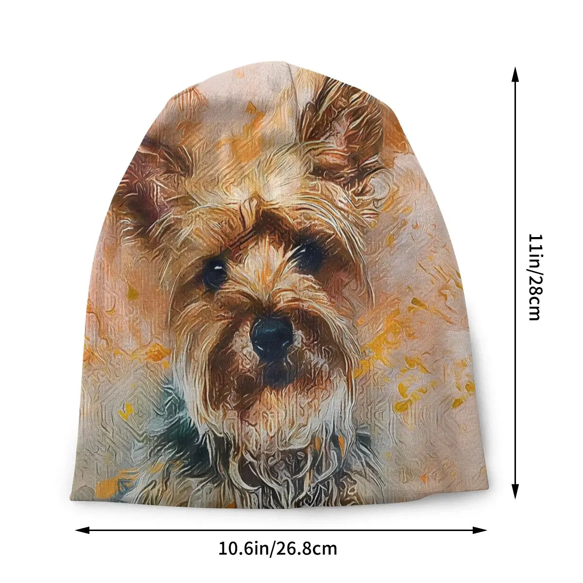 Yorkshire Terrier Thin Skullies Beanies Caps Oil Painting Hat Sport Sports Bonnet Hats for Men Women