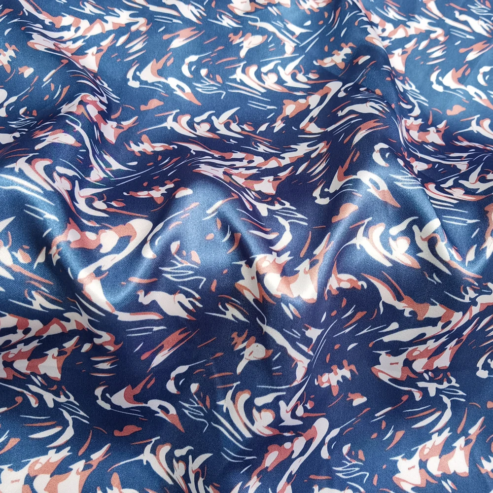 1 Meter x 1,48 Meter Geometrisches Webmuster Satin-Material Seidig Weiches Polyester Charmeuse Futterstoff Schal DIY Stoff – Detail 15