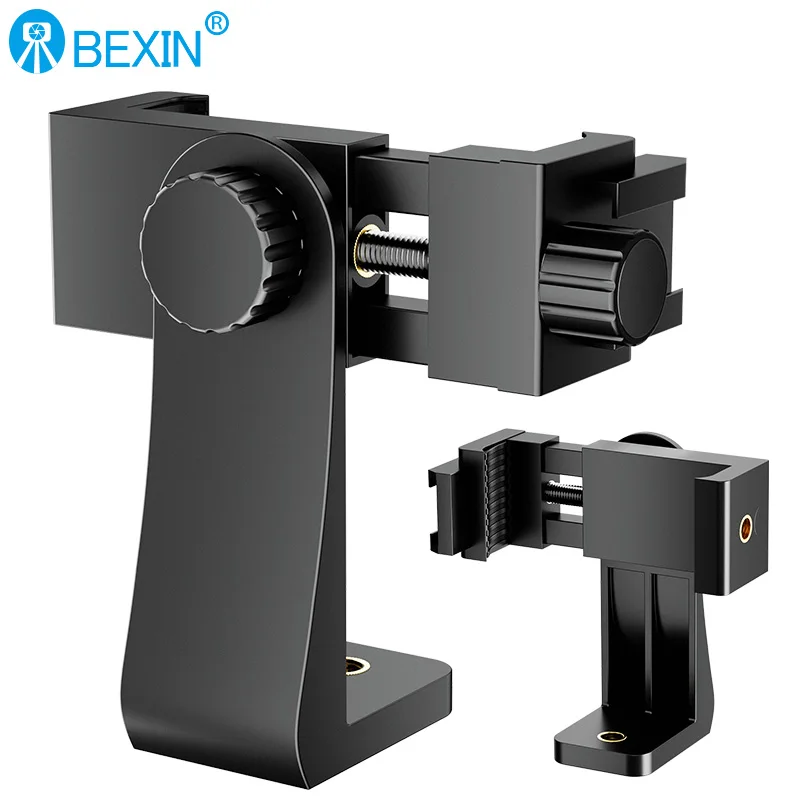 범용 휴대폰 클립, 360 도 삼각대 마운트 어댑터, 1/4 인치 나사, 아이폰용 조절 가능