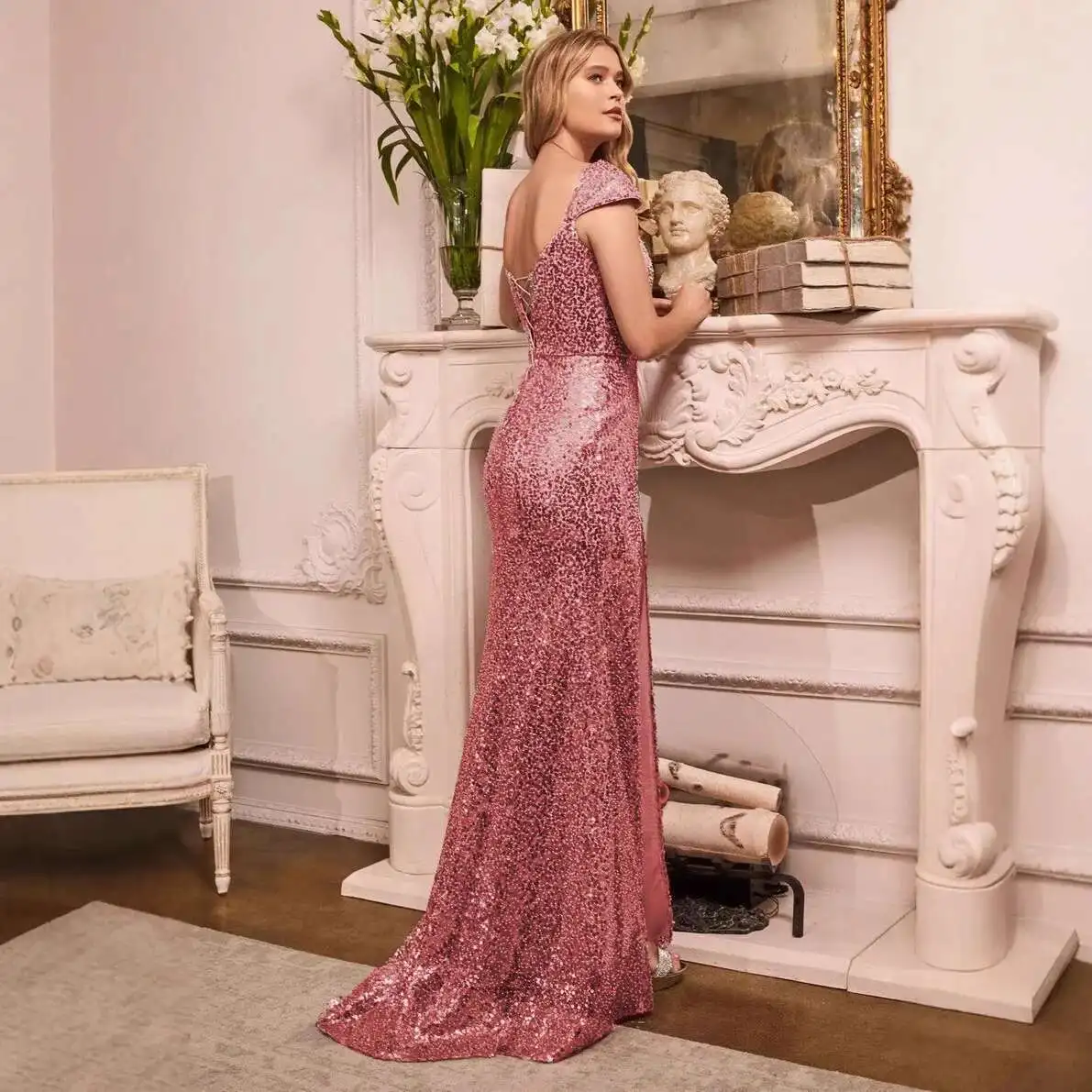 

New Sexy Sequin Banquet Evening Gown Long Bead 2025 Suspender French Dress 2025 Summer Dress Robe Vestido Women Elegant