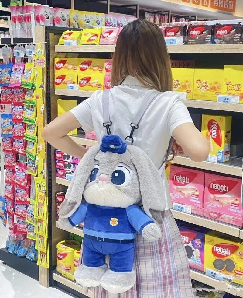 Zootopia-Bolso cruzado de muñeca con dibujos animados Judy Nick, mochila de felpa de gran capacidad, bolsos para ir al trabajo, regalos informales de moda