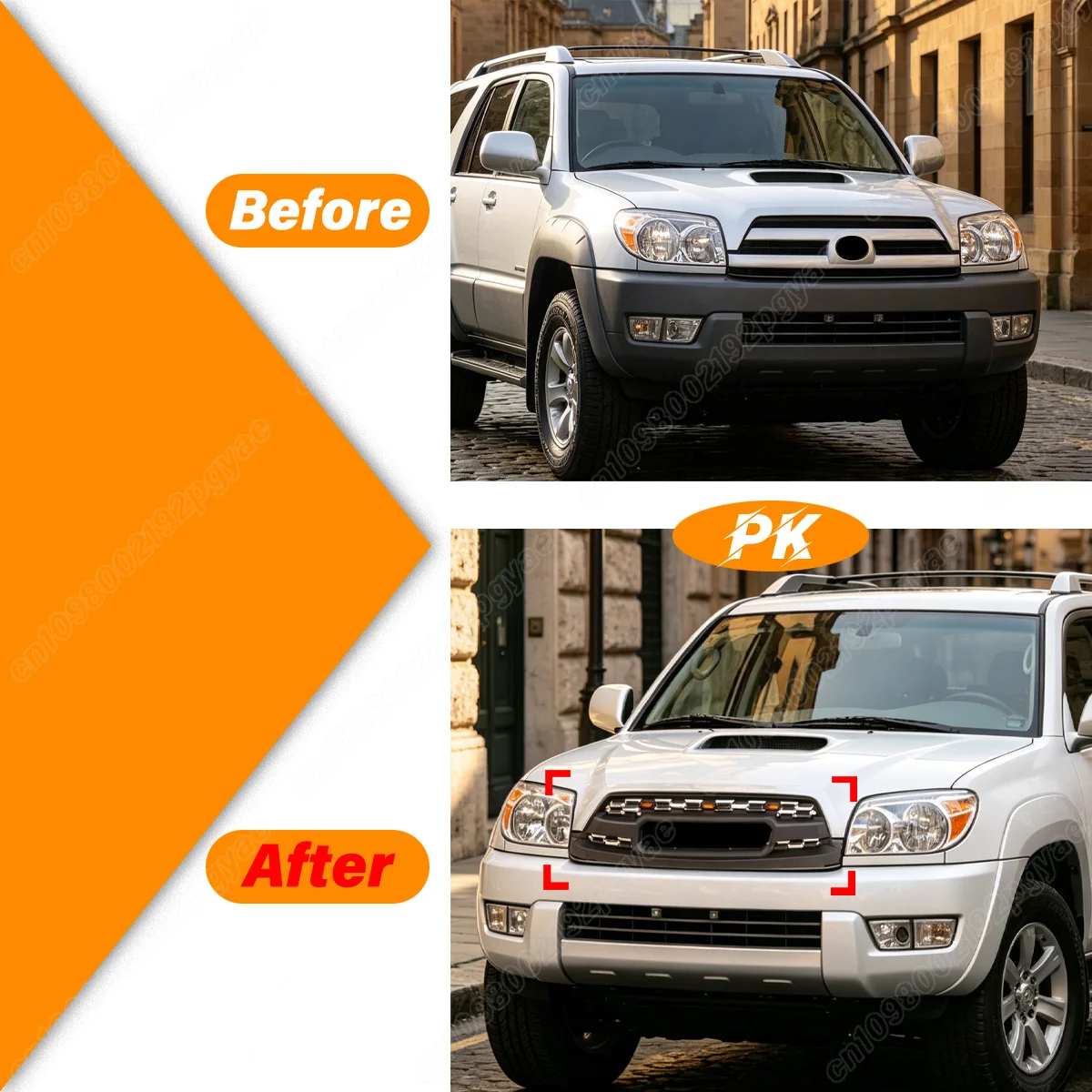 For Toyota 4RUNNER HILUX SURF 2002 2003 2004 2005 Front Hood Grille Upper Radiator Honeycomb Mesh Grill Car Modification Kit