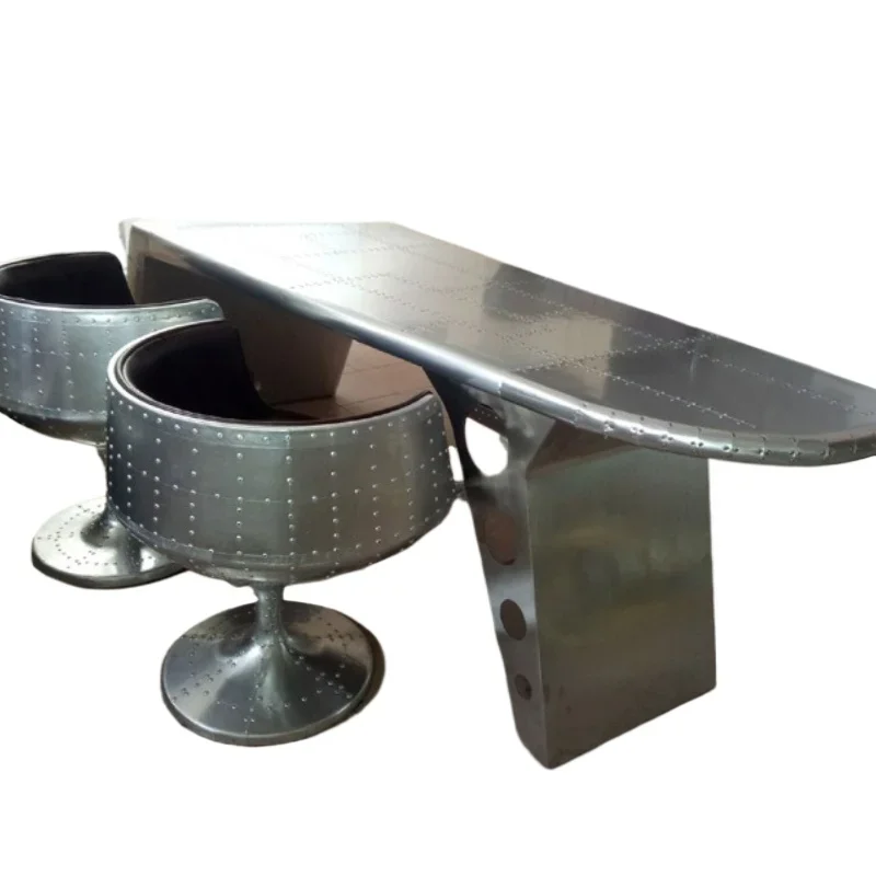 

Postmodern creative LOFT aviation aluminum desk, desk, computer desk