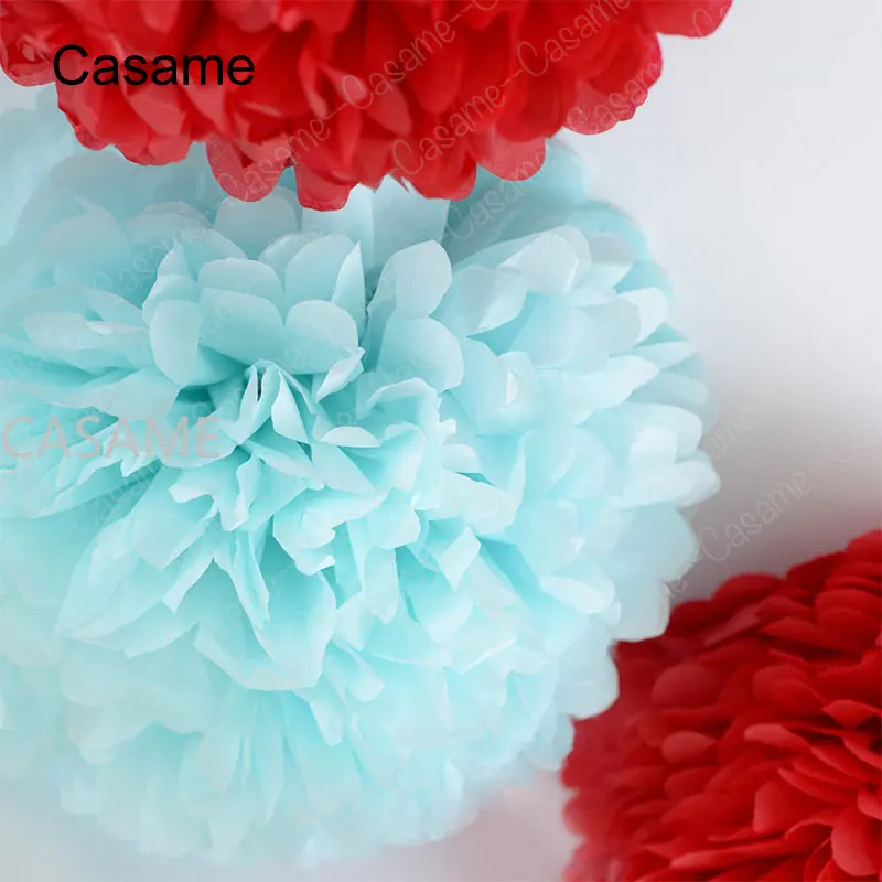 20 Pcs Pompon Tissue Paper Pom Poms Flower Balls for Wedding Room Decoration Party Supplies DIY White Hanging Paper Flowers