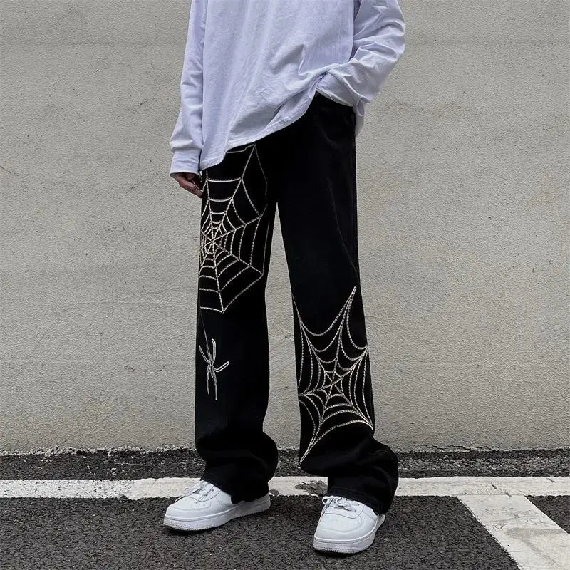 Vintage Y2k Women Black Wide Leg Pants Spring Autumn New Streetwear Fashion Pocket Hip Hop Loose Sports Casual Trousers 2023