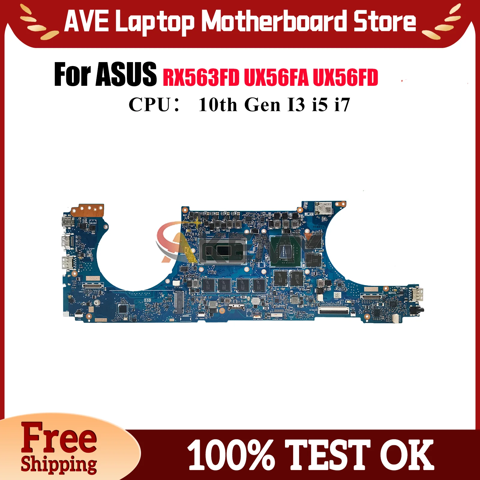 

UX563FD Laptop Motherboard For ASUS ZenBook Q536FD UX563 UX56FA RX563FD BX563FD UX56FD Notebook Mainboard With 10th Gen I3 i5 i7