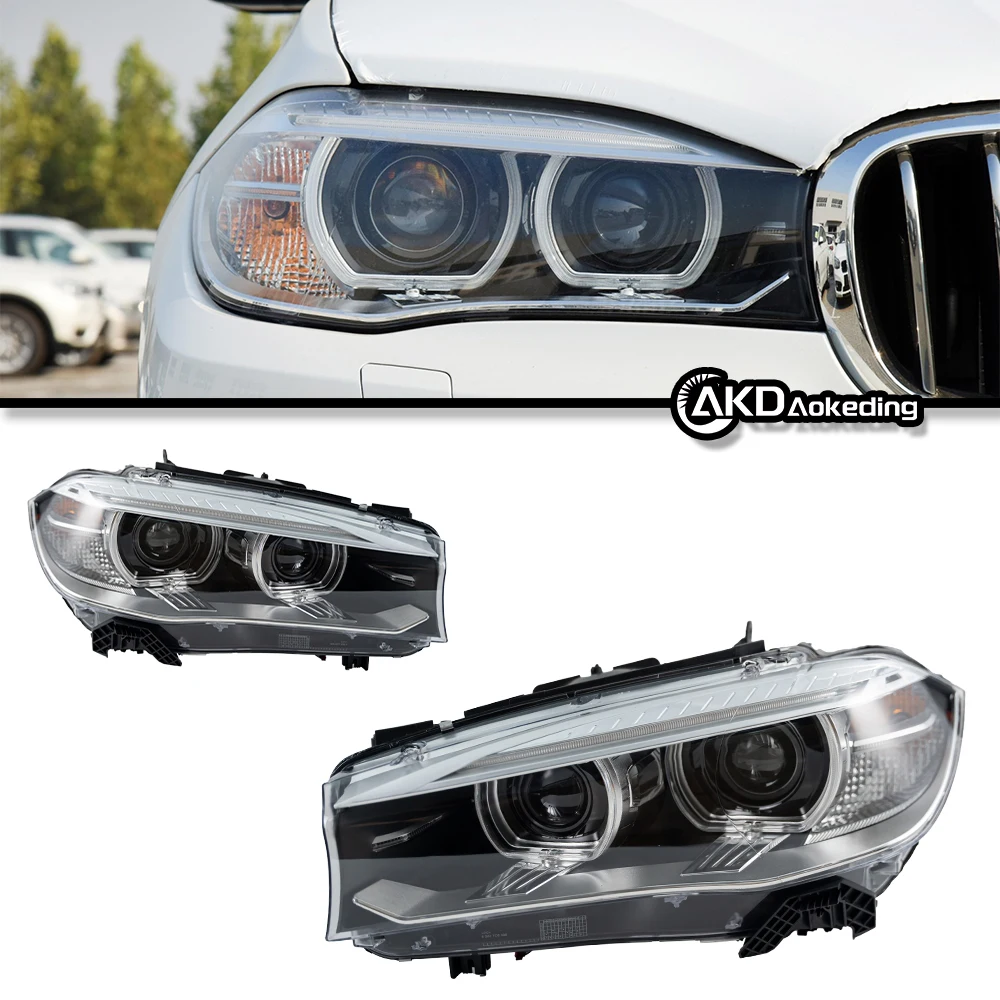 

Headlight For X5 F15 2014-2018 Head Lights Original Anger eye Style Replacement DRL Daytime lights Lighthouse Projector