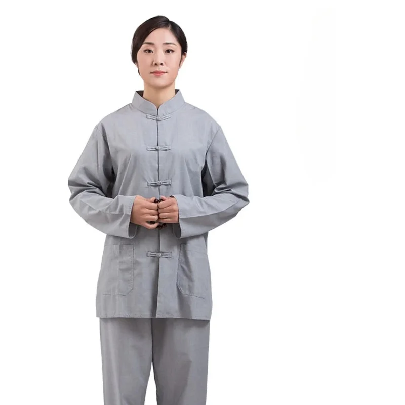 Traditional Chinese Buddhist Monk Clothing for Women Laymen Meditation Uniforms Sets Buddhism Monk Robes Clothes