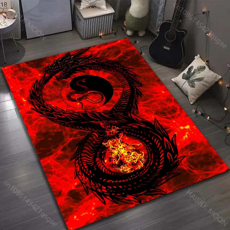 1Pcs Eastern Dragon Theme Printed Carpet for Living Room Bedroom Sofa Luxury Room Decorative Rugs Holiday Gift Mat Fast Shipping