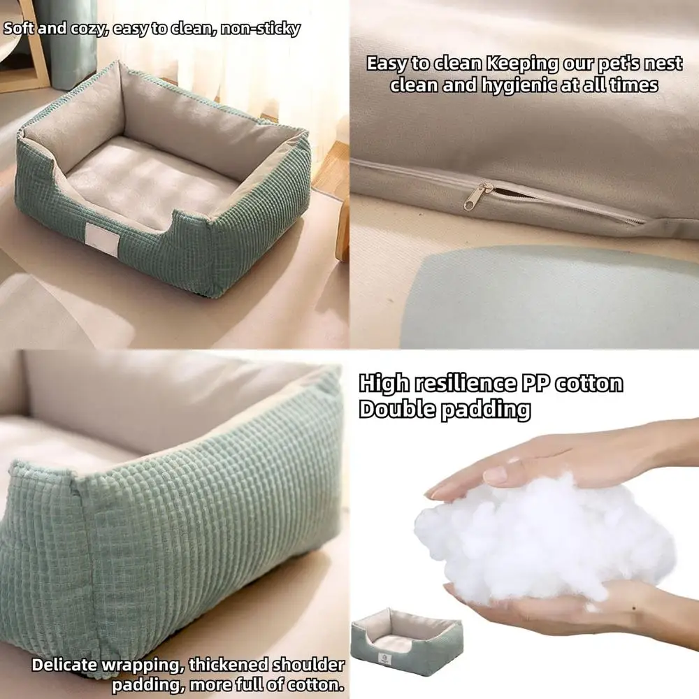 

Washable Orthopedic Bolster Dog Bed for Small to Medium Pets with Removable Cover, Waterproof Lining, and Non-Slip Base (Large)