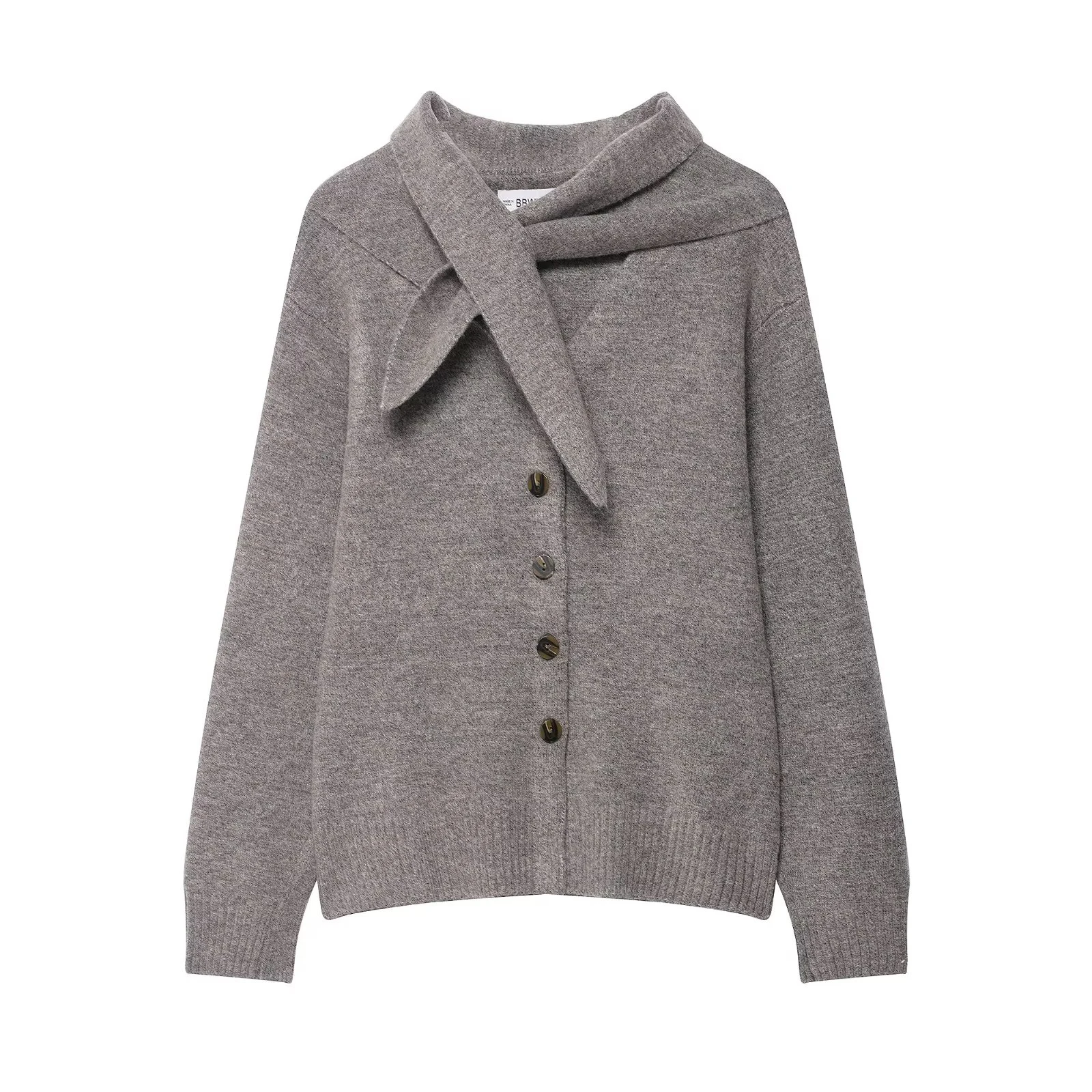 

2025 Autumn/Winter New Women's Sweet Loose Thread Scarf with Long Sleeve Knitted Cardigan Coat